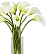 Pemberly Row Mini Calla Lily Silk Flower Arrangement in Natural/Clear