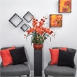 Pemberly Row Cymbidium with Decorative Vase Silk Arrangement in Red/Burgundy
