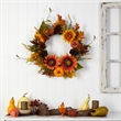 Pemberly Row Fall Sunflower/Pumpkin/Gourds/Pinecone/Berries Artificial Wreath