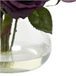 Pemberly Row Full Rose Blooms Arrangement with Glass Vase in Purple/Clear