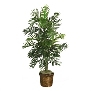 Pemberly Row 56&quot Areca Palm Silk Tree with Basket in Green/Brown