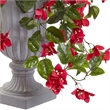 Pemberly Row Bougainvillea Flowering Silk Plant with Decorative Urn - Red/Gray