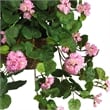 Pemberly Row Geranium Hanging Basket Silk Plant in Pink/Brown