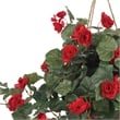 Pemberly Row Vibrant Begonia Blooms Hanging Basket in Red/Brown