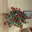 Pemberly Row Vibrant Begonia Blooms Hanging Basket in Red/Brown