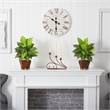 Pemberly Row Dieffenbachia with Wood Vase Silk Plant (Set of 2) in Green/Brown
