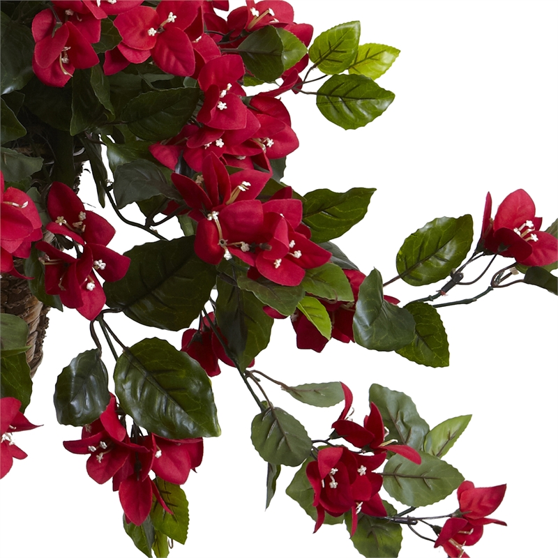 Pemberly Row Bougainvillea Hanging Basket UV Resistant in Red/Brown