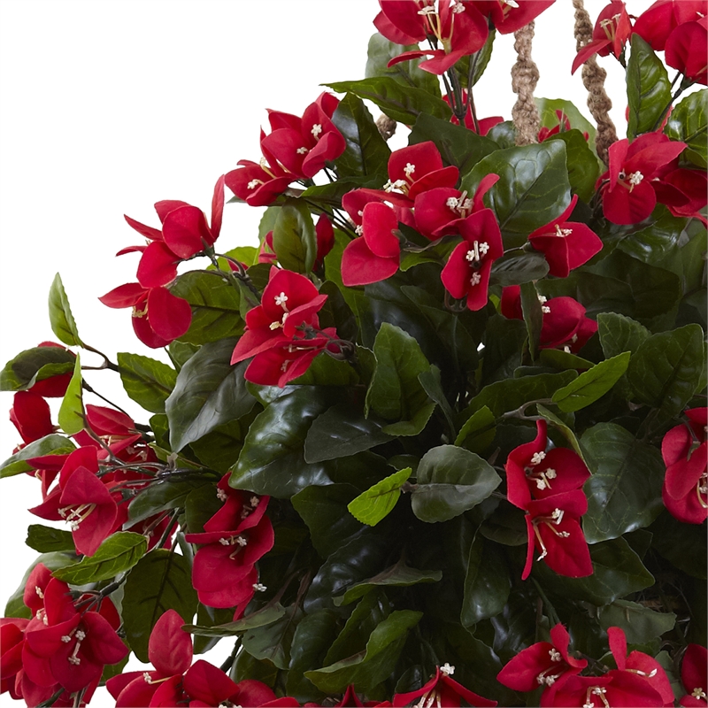 Pemberly Row Bougainvillea Hanging Basket UV Resistant in Red/Brown
