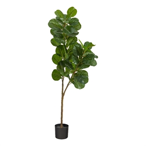 Pemberly Row 66&quot Fiddle Leaf Fig Artificial Tree in Green/Black