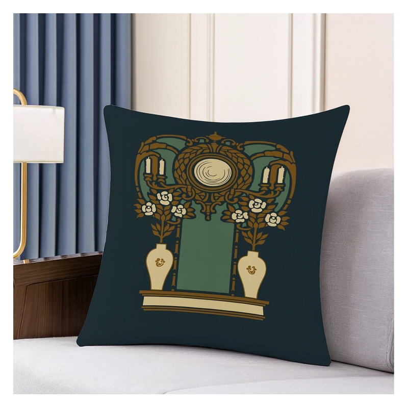 Pemberly Row Luxury Arts & Crafts Sofa Cushion Cover + Insert in Multi Color