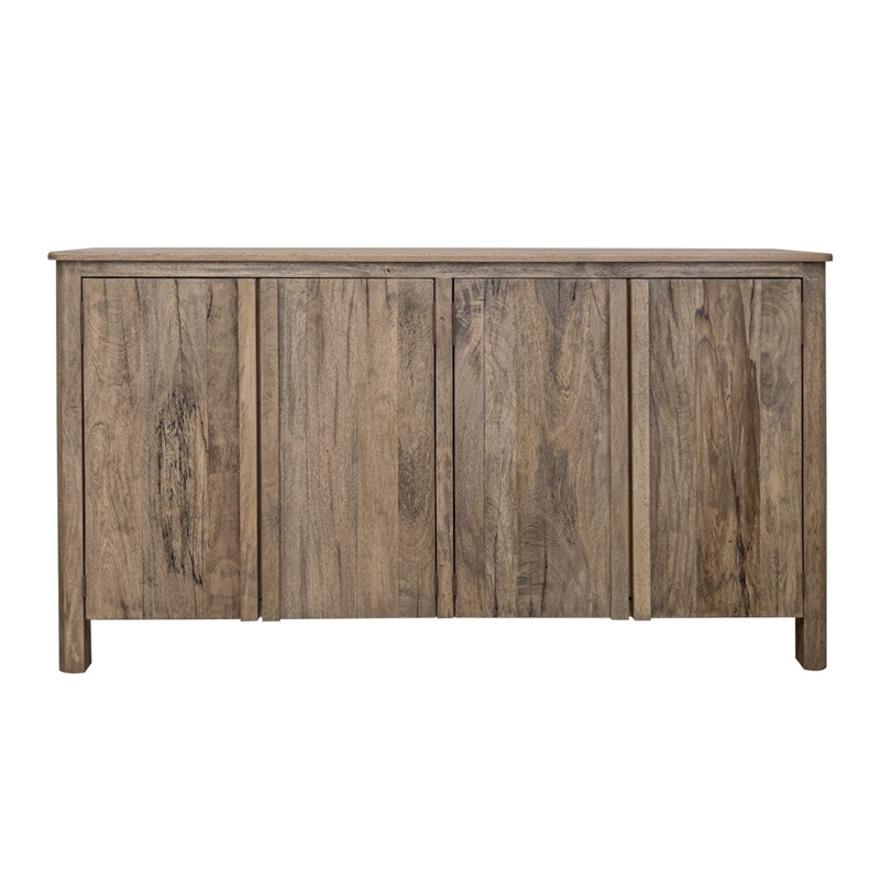 Pemberly Row Rustic Modern 4 Door Multi Purpose Console in Brown