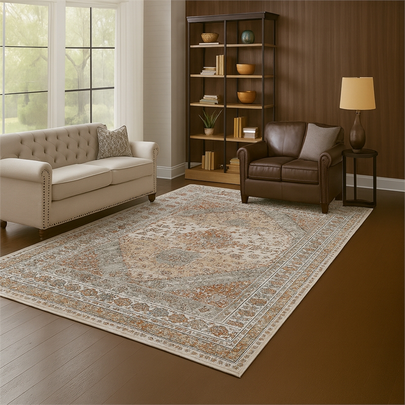 Pemberly Row Serapi Soft Washable Non Slip Area Rug (9' x 12')