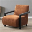 Pemberly Row Mid-Century Fabric Upholstered Arm Chair in Orange