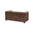 Pemberly Row Contemporary Top Grain Italian Leather Love Seat in Bark Brown