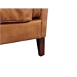 Pemberly Row Contemporary Top Grain Italian Leather Arm Chair in Light Brown