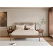 Pemberly Row Midcentury Queen Bed with Two nightstands - Black Walnut