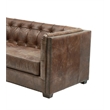 Pemberly Row Contemporary Top Grain Italian Leather Sofa in Bark Brown