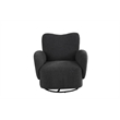 Pemberly Row Contemporary Fabric Upholstered  Swivel Arm Chair in Black
