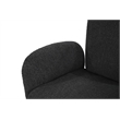 Pemberly Row Contemporary Fabric Upholstered  Swivel Arm Chair in Black