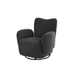 Pemberly Row Contemporary Fabric Upholstered  Swivel Arm Chair in Black