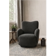 Pemberly Row Contemporary Fabric Upholstered  Swivel Arm Chair in Black