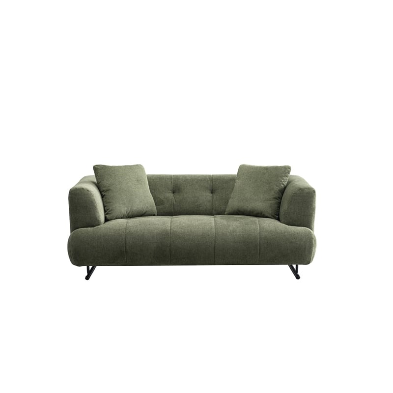 Pemberly Row Contemporary Fabric Upholstered 3-Seater Sofa in Green