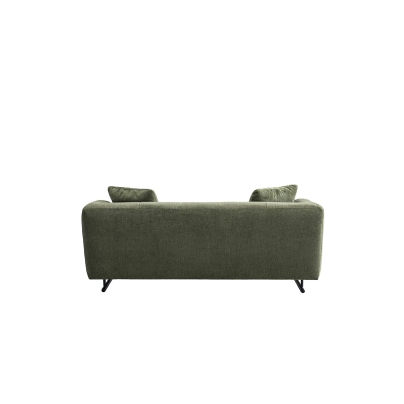 Pemberly Row Contemporary Fabric Upholstered 3-Seater Sofa in Green