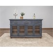 Pemberly Row Contemporary Solid Pine Wood 3 Drawer 4 Door Console in Blue