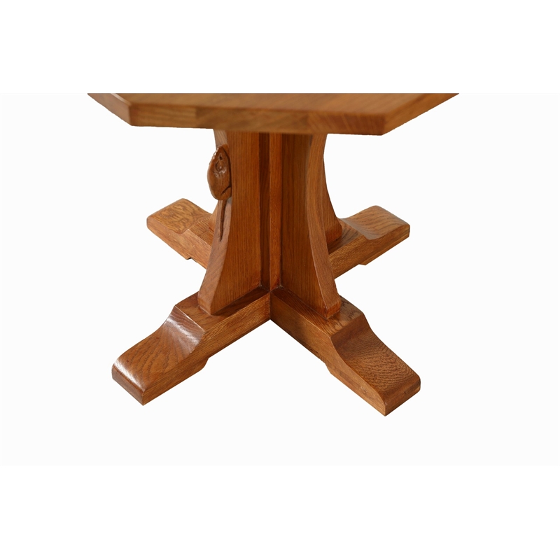 Pemberly Row Mission Solid Oak Mouse Detail End Table in Cherry