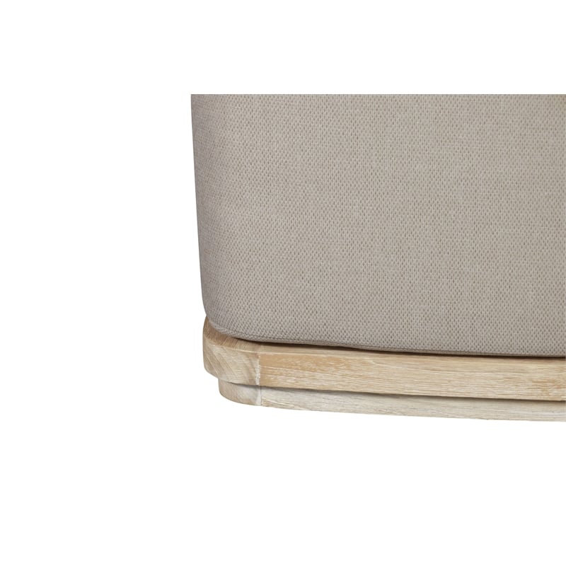 Pemberly Row Outdoor Solid Teak Wood Ottoman Natural Look - Gray