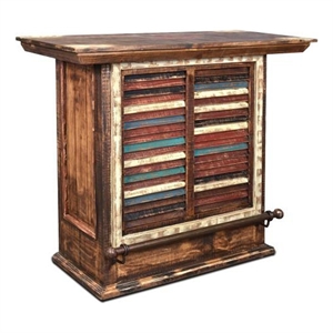 Pemberly Row Contemporary 48&quot Bar with Wine Storage in Multi-Color