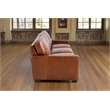 Pemberly Row Contemporary Top Grain Leather Sofa in Chestnut