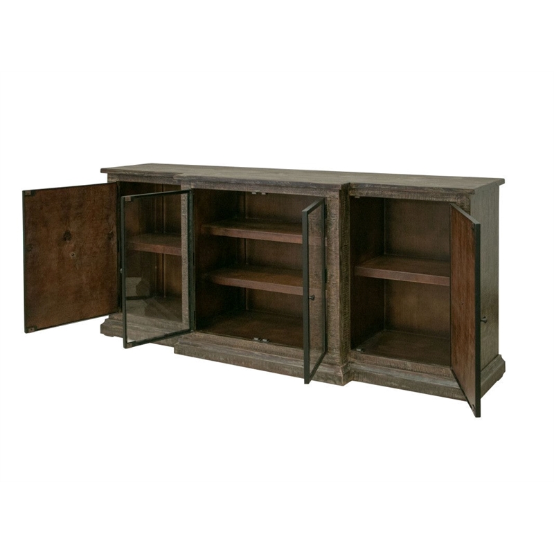 Pemberly Row Solid Wood & Copper Sideboard/Console in Multi-Color