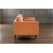 Pemberly Row Contemporary Top Grain Leather Love Seat in Tan