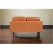 Pemberly Row Contemporary Top Grain Leather Love Seat in Tan