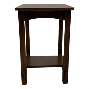 Pemberly Row Contemporary Mission End Table in Walnut Finish