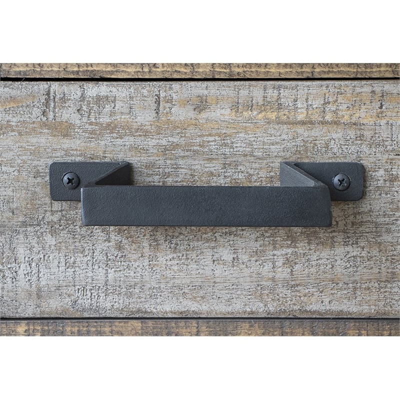 Pemberly Row Rustic Farmhouse Loft Sideboard / Hutch in Brown