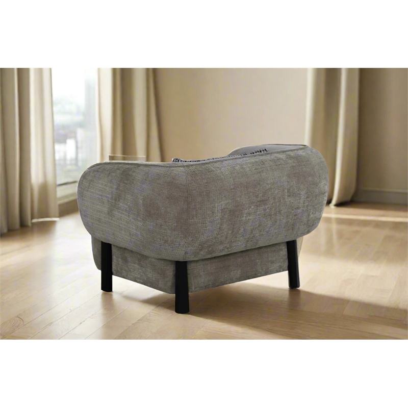 Pemberly Row Mid-Century Fabric Upholstered Arm Chair in Gray