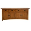 Pemberly Row Contemporary Mission 4 Door 4 Drawer Oak Sideboard - Cherry