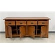 Pemberly Row Contemporary Mission 4 Door 4 Drawer Oak Sideboard - Cherry