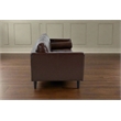 Pemberly Row Contemporary Top Grain Leather Sofa in Chocolate Brown