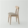 Pemberly Row Set of 2 Mid-Century Dining Chairs - Solid Oak Wood and Fabric seat