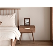 Pemberly Row Mid-Century 1-Drawer Nightstand - Solid Black Walnut