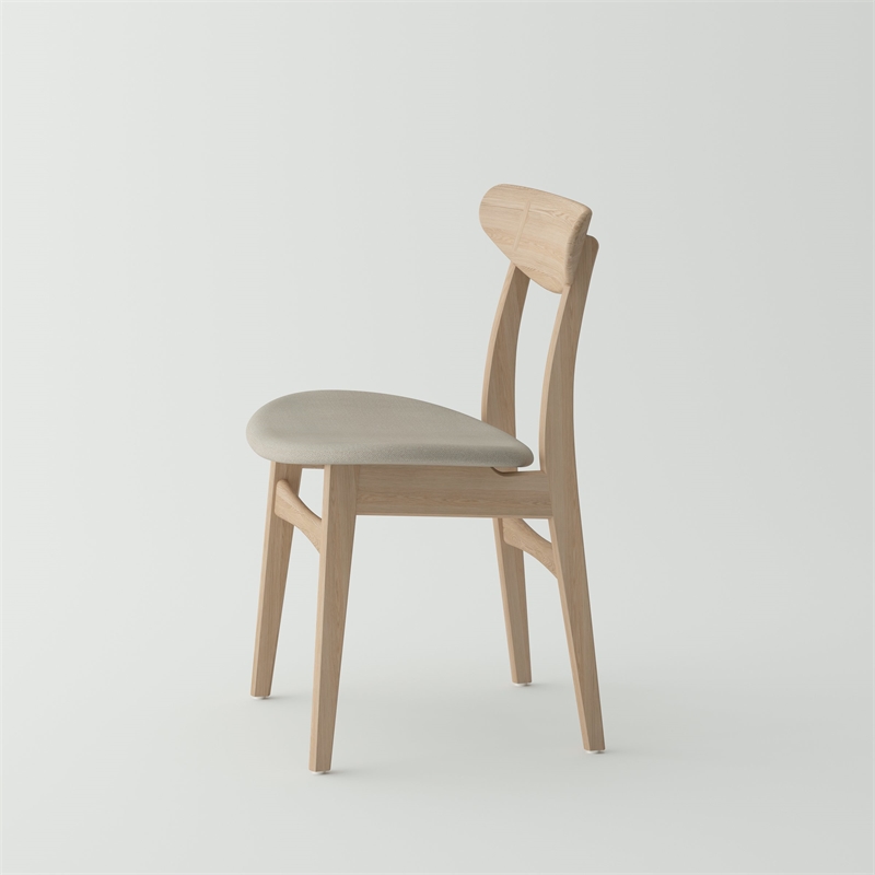 Pemberly Row Oak Wood and Fabric Seat Dining chair (Set of 8)