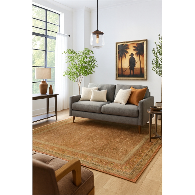 Pemberly Row Ushak Soft Washable Non Slip Area Rug (8' x 10')