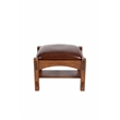 Pemberly Row Contemporary Mission Foot Stool in Chestnut Finish