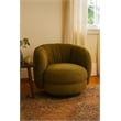 Pemberly Row Mid-Century Fabric Upholstered Swivel Arm Chair in Green