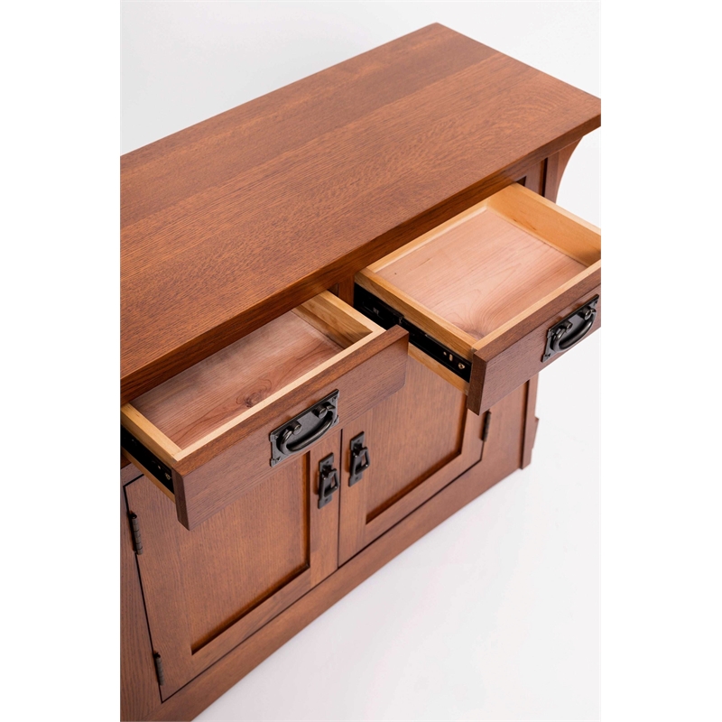 Pemberly Row Mission Crofter Style Entry Cabinet in Michael's Cherry