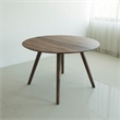 Pemberly Row Mid-Century Round Dining Table set - Black Walnut