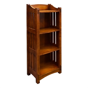 Pemberly Row Mission / Arts and Crafts Style Open Bookcase in Cherry